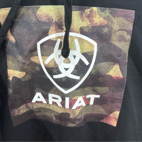 Ariat black camo block logo hoodie size XL NWT - Picture 4 of 7